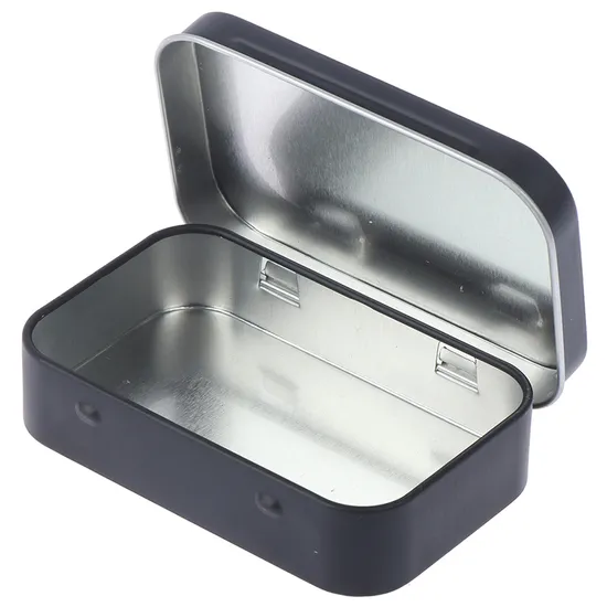 Custom Silver Square Hinged Tin Box for Candy Storage 
